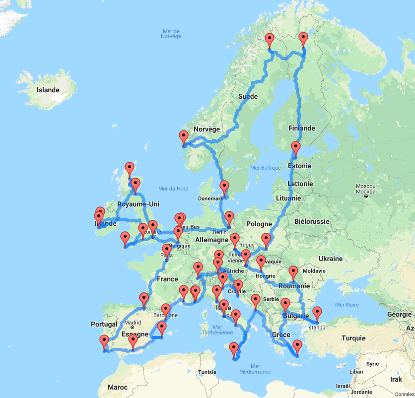 comment faire un tour d'europe